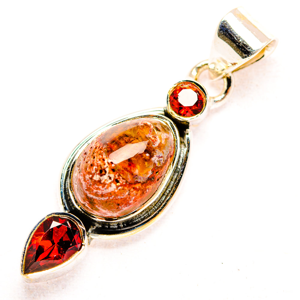 Mexican Fire Opal Pendants handcrafted by Anasilvercos - PD32356 - Photo 2