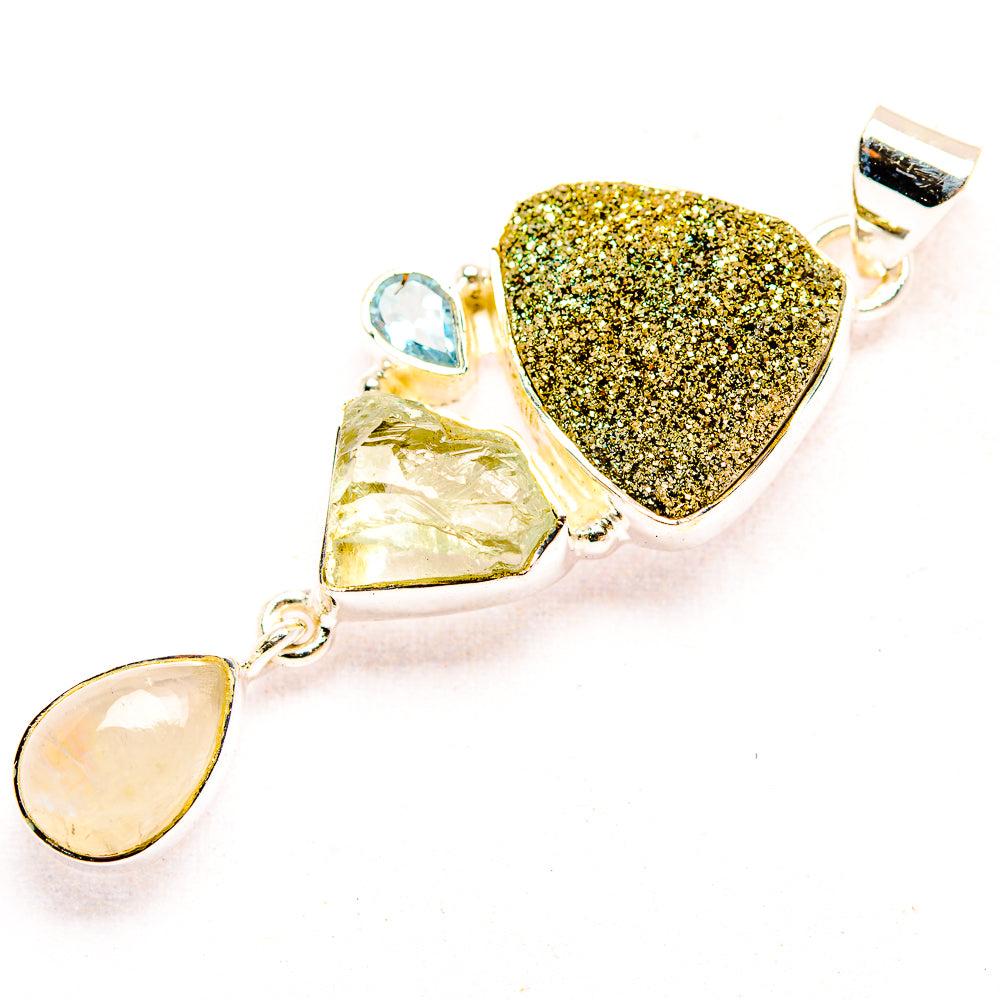 Spectro Pyrite Druzy Pendants handcrafted by Anasilvercos - PD32378 - Photo 2