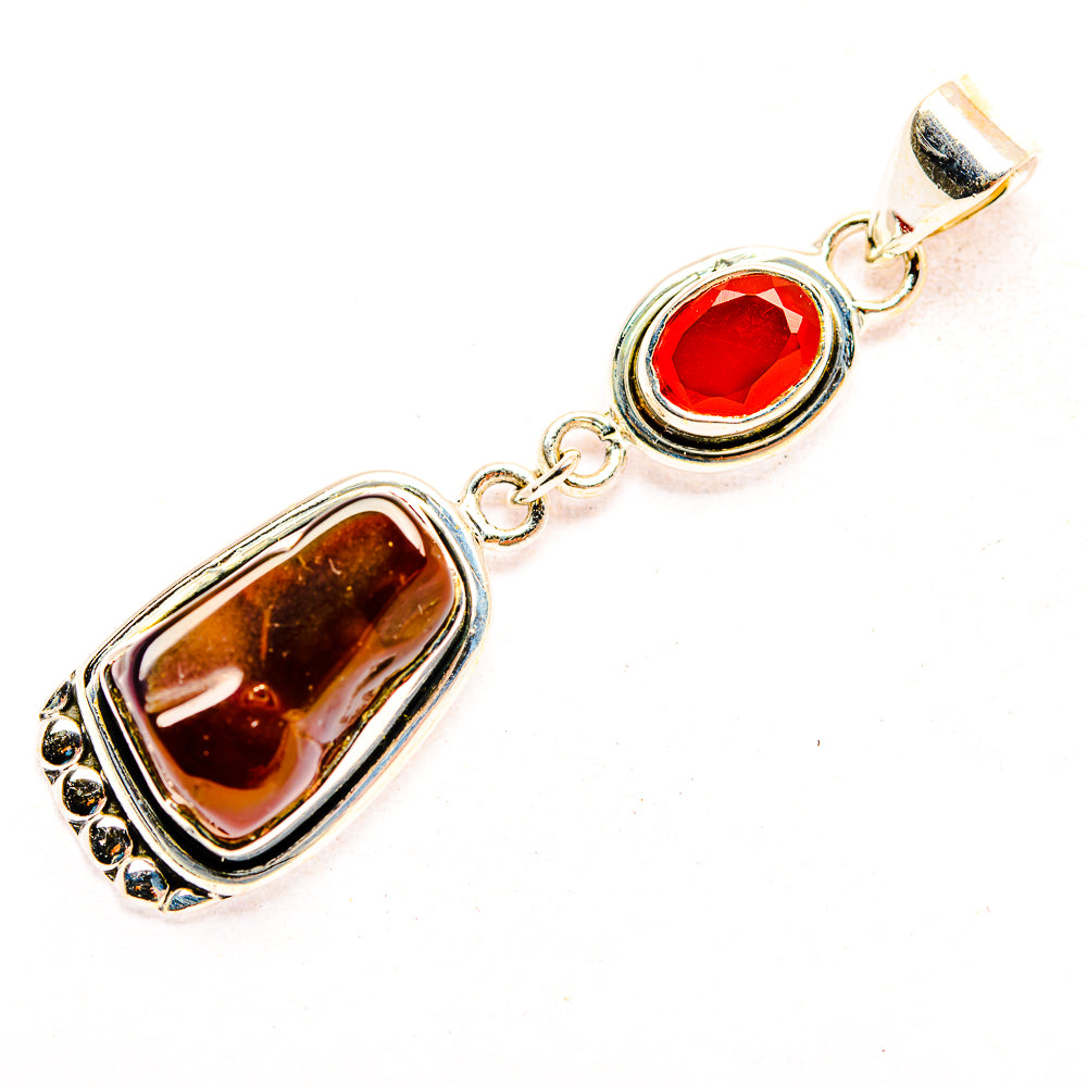 Mexican Fire Agate Pendants handcrafted by Anasilvercos - PD32384 - Photo 2