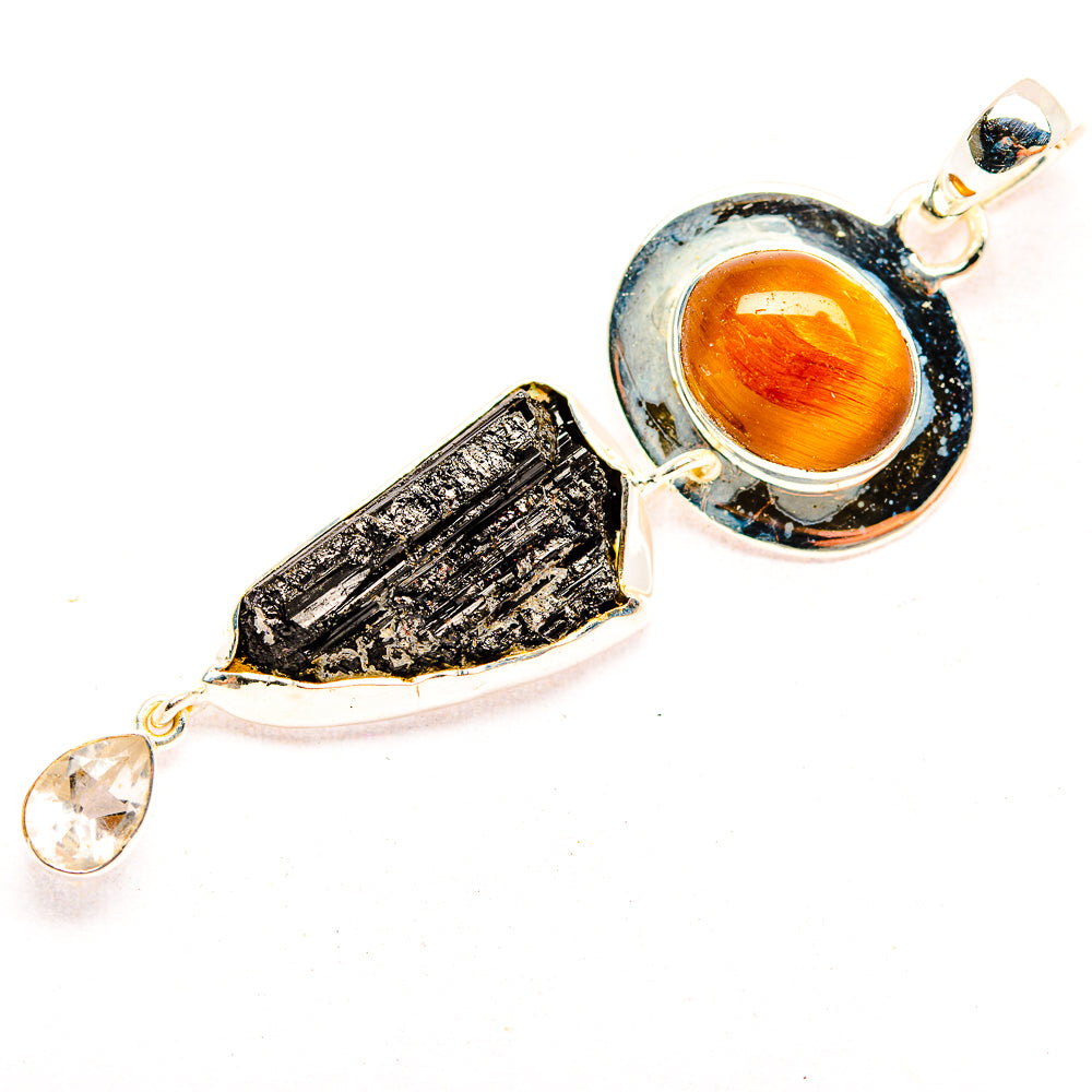 Black Tourmaline Pendants handcrafted by Anasilvercos - PD32385 - Photo 2