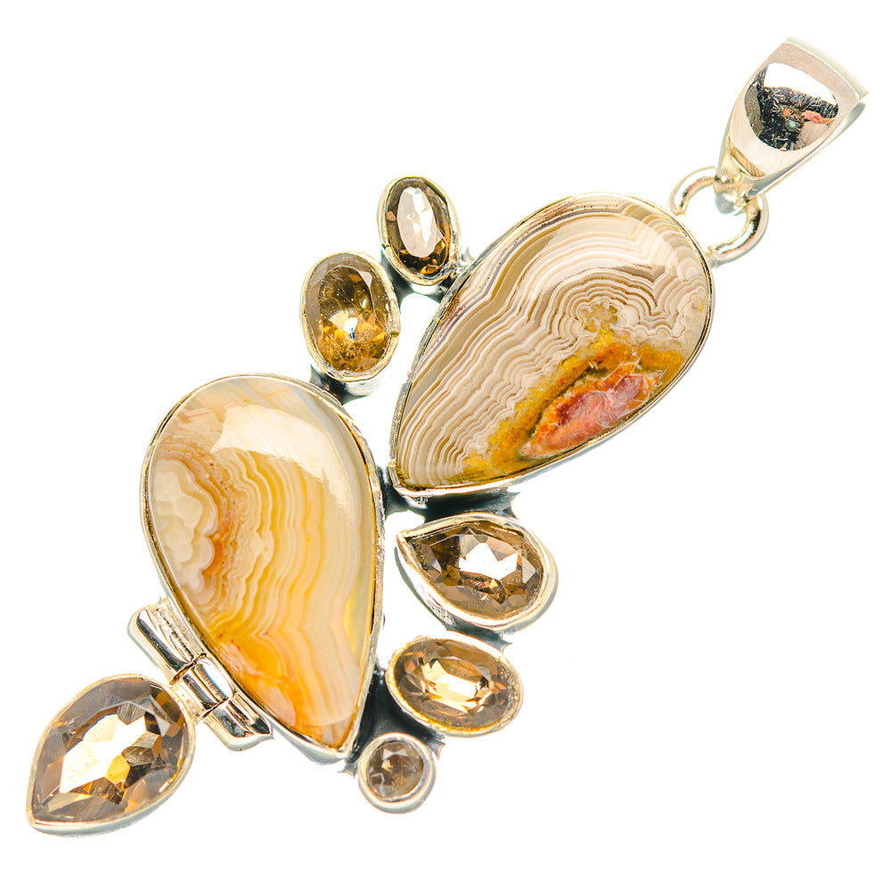 Laguna Lace Agate Pendants handcrafted by Anasilvercos - PD32403 - Photo 2