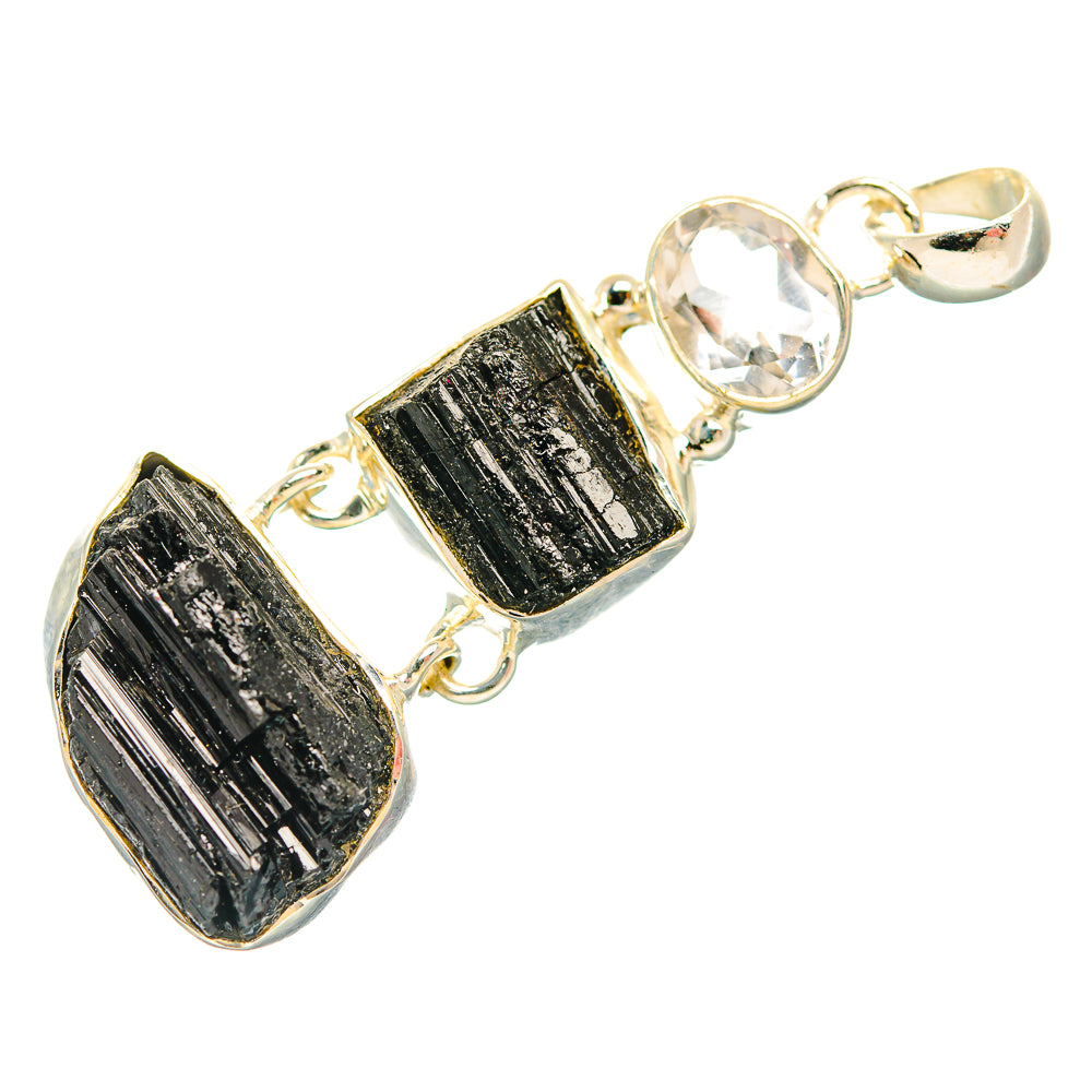 Black Tourmaline Pendants handcrafted by Anasilvercos - PD32409 - Photo 2