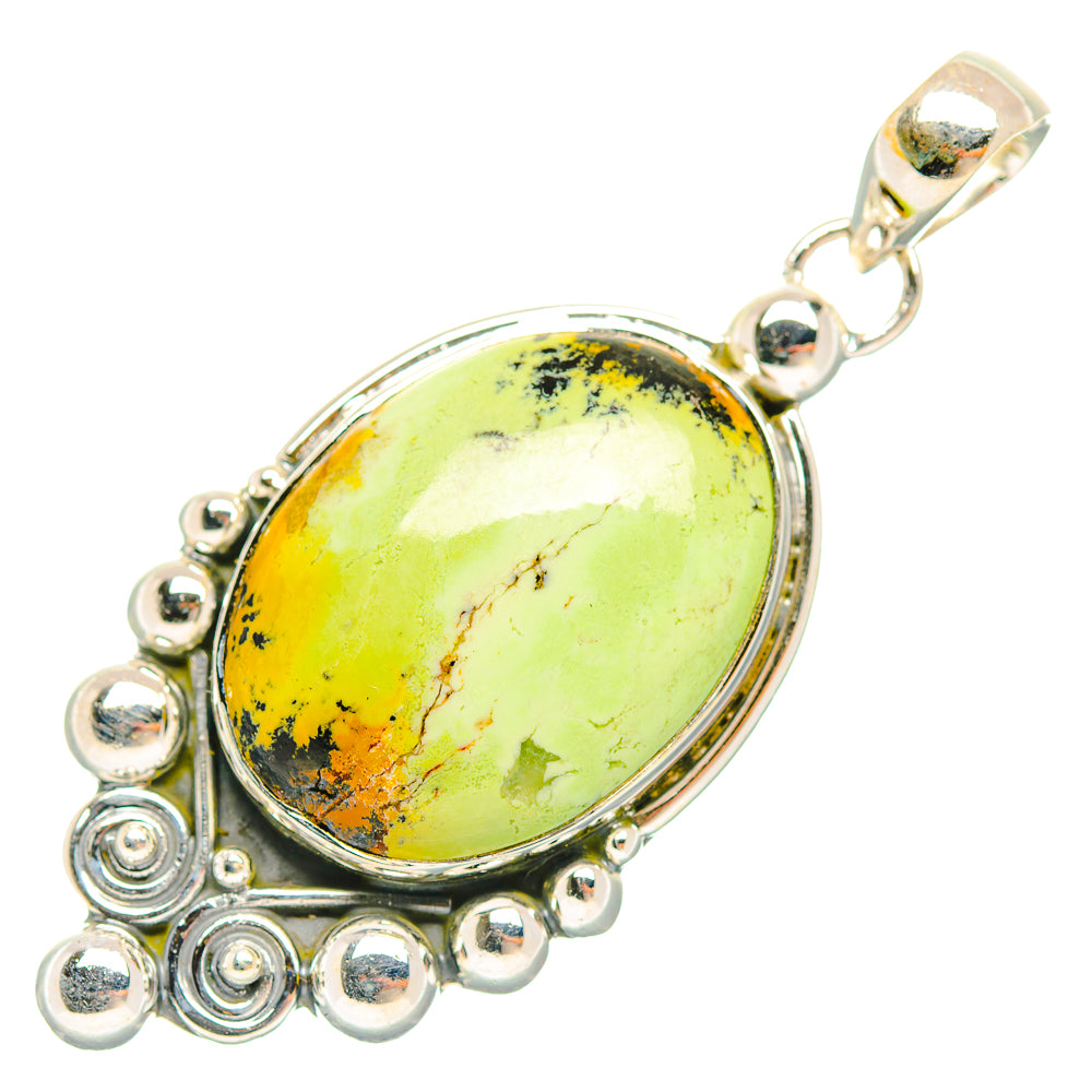 Lemon Chrysoprase Pendants handcrafted by Anasilvercos - PD32416 - Photo 2