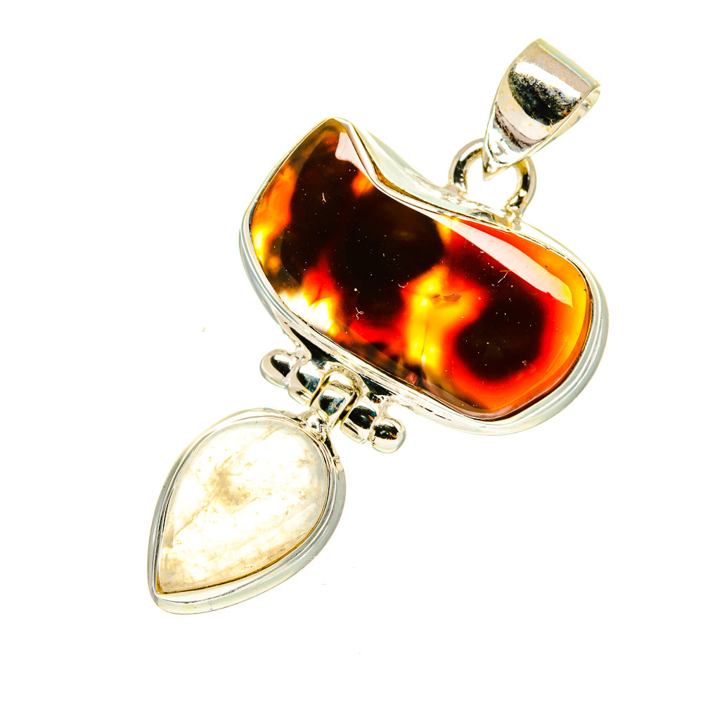 Mexican Fire Agate Pendants handcrafted by Anasilvercos - PD3248
