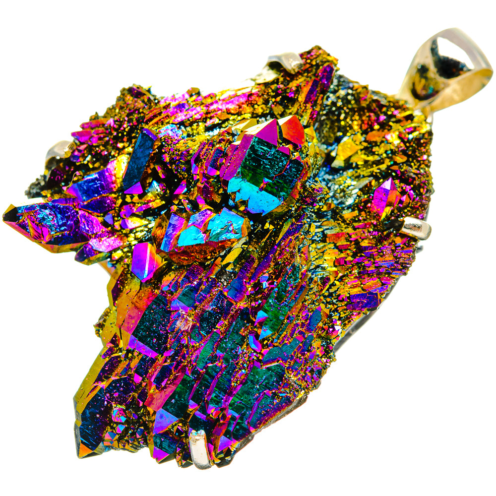 Titanium Sunshine Druzy Pendants handcrafted by Anasilvercos - PD32515 - Photo 2