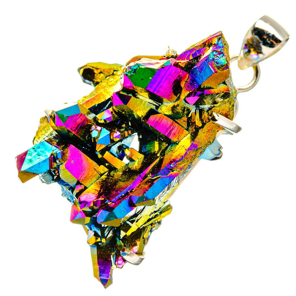 Titanium Sunshine Druzy Pendants handcrafted by Anasilvercos - PD32517 - Photo 2