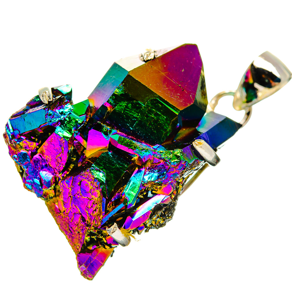 Titanium Sunshine Druzy Pendants handcrafted by Anasilvercos - PD32518 - Photo 2