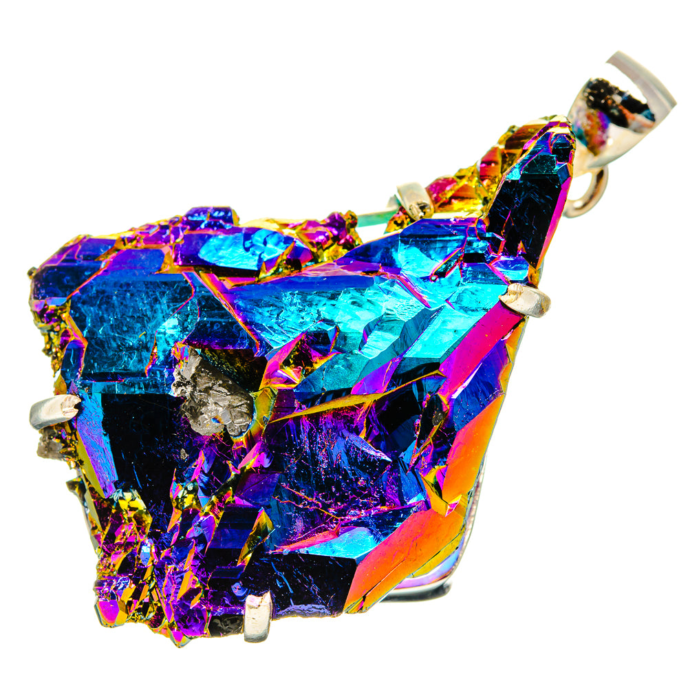 Titanium Sunshine Druzy Pendants handcrafted by Anasilvercos - PD32519 - Photo 2