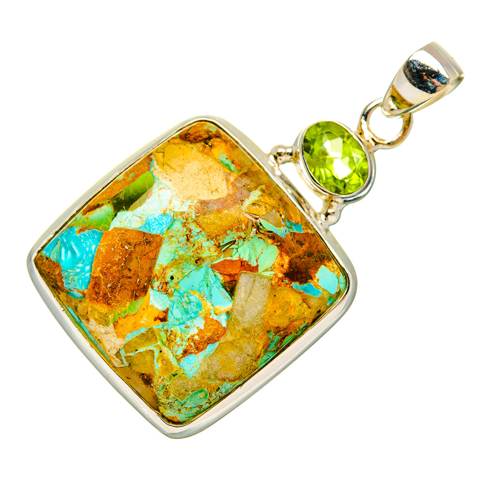 Blue Copper Composite Turquoise Pendants handcrafted by Anasilvercos - PD32558 - Photo 2