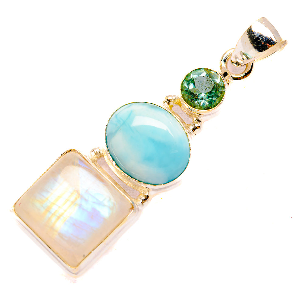 Rainbow Moonstone Pendants handcrafted by Anasilvercos - PD32615 - Photo 2