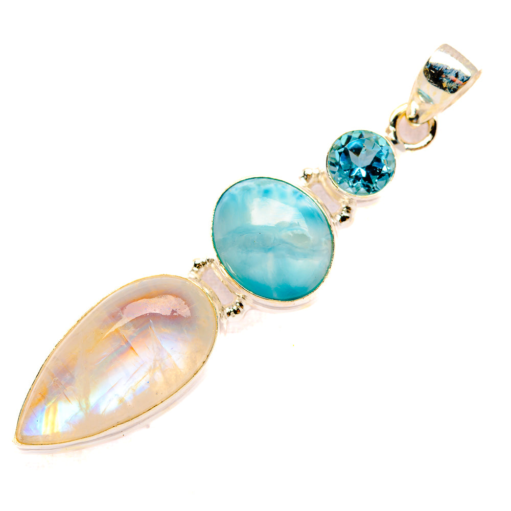 Rainbow Moonstone Pendants handcrafted by Anasilvercos - PD32631 - Photo 2