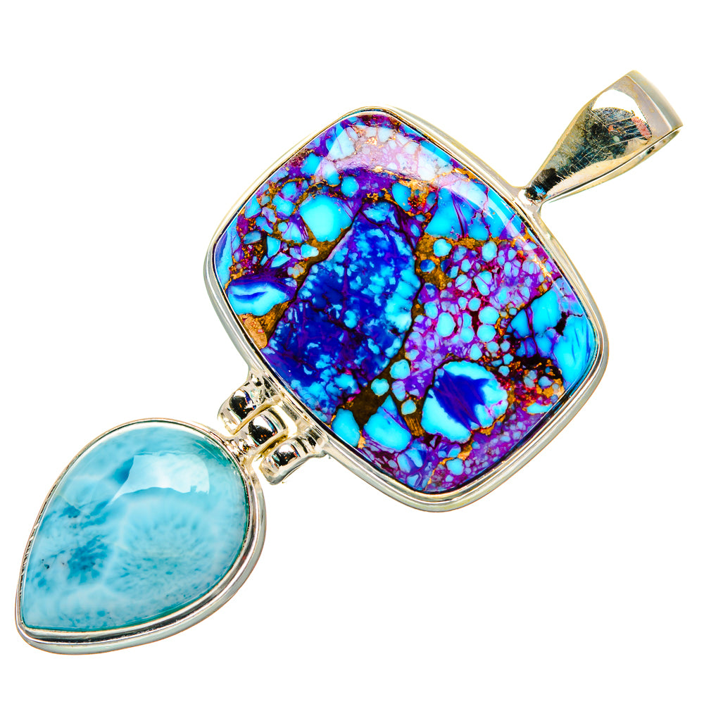 Purple Copper Composite Turquoise Pendants handcrafted by Anasilvercos - PD32638 - Photo 2