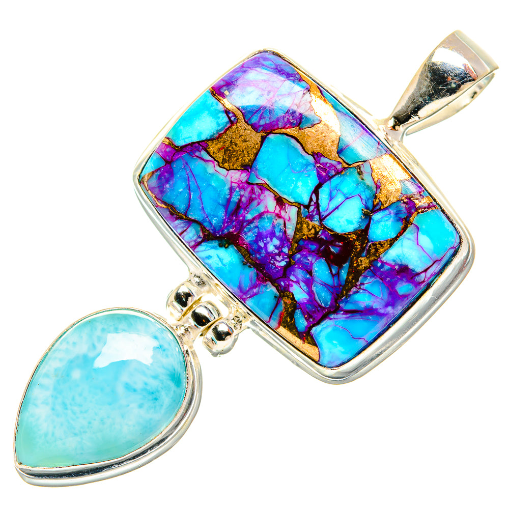 Purple Copper Composite Turquoise Pendants handcrafted by Anasilvercos - PD32655 - Photo 2