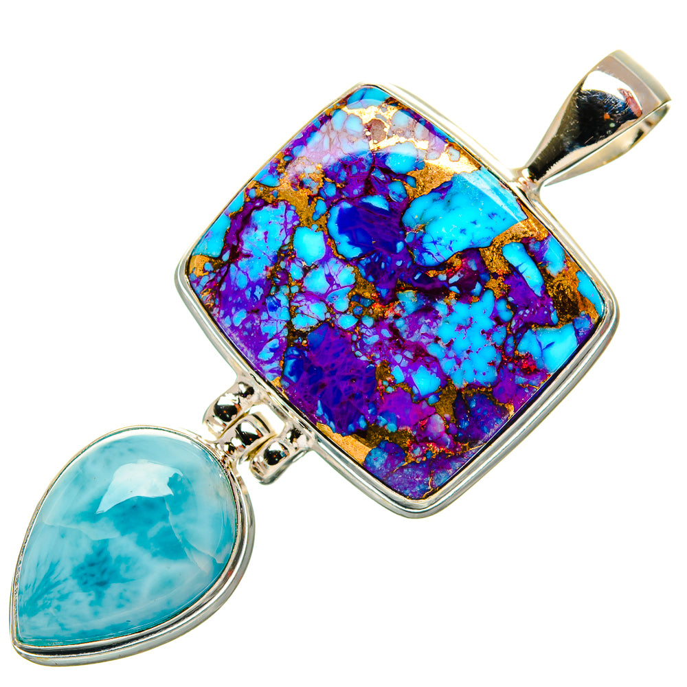 Purple Copper Composite Turquoise Pendants handcrafted by Anasilvercos - PD32656 - Photo 2