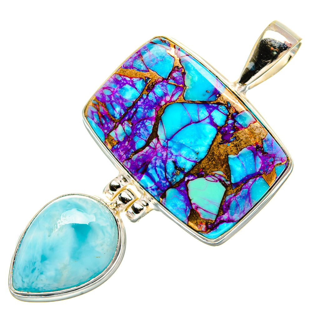 Purple Copper Composite Turquoise Pendants handcrafted by Anasilvercos - PD32659 - Photo 2