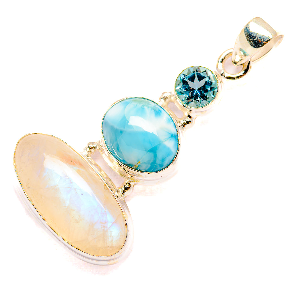 Rainbow Moonstone Pendants handcrafted by Anasilvercos - PD32711 - Photo 2