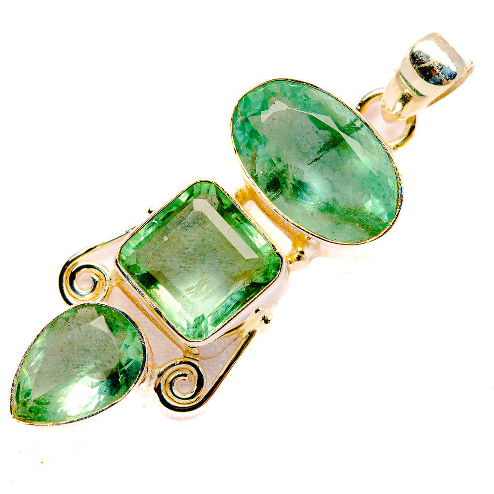 Green Fluorite Pendants handcrafted by Anasilvercos - PD32749 - Photo 2