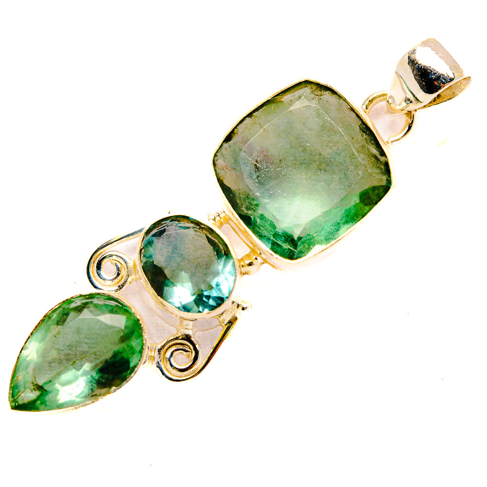 Green Fluorite Pendants handcrafted by Anasilvercos - PD32751 - Photo 2