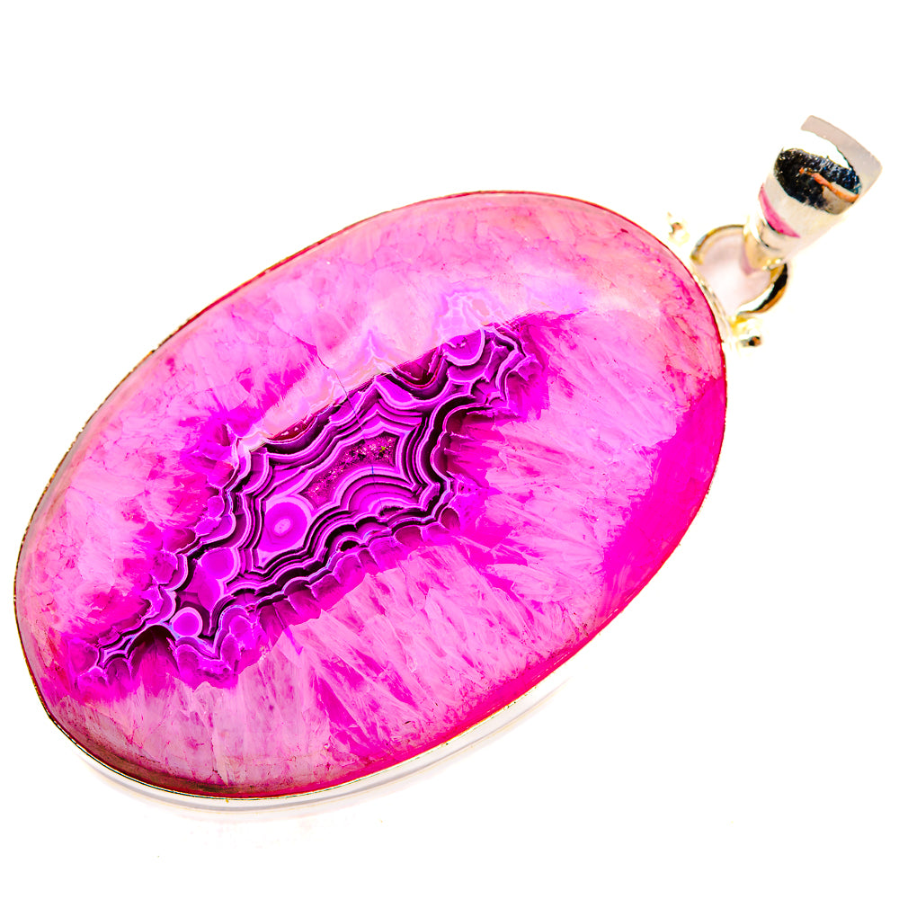 Pink Geode Slice Pendants handcrafted by Anasilvercos - PD32807 - Photo 2