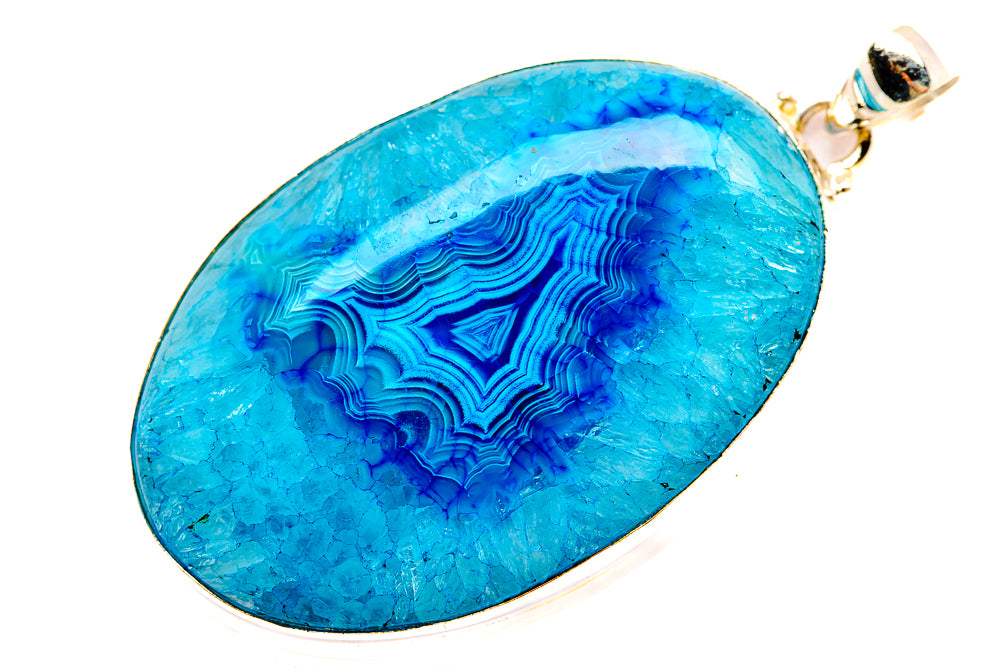 Blue Geode Slice Pendants handcrafted by Anasilvercos - PD32808 - Photo 2
