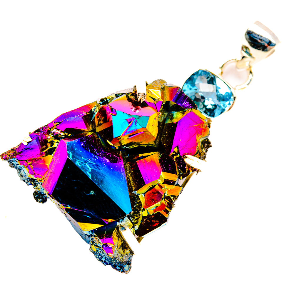 Titanium Sunshine Druzy Pendants handcrafted by Anasilvercos - PD32810 - Photo 2