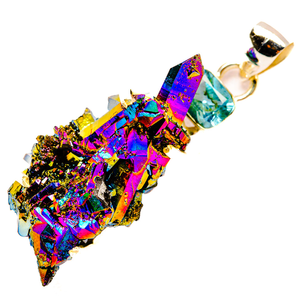 Titanium Sunshine Druzy Pendants handcrafted by Anasilvercos - PD32813 - Photo 2
