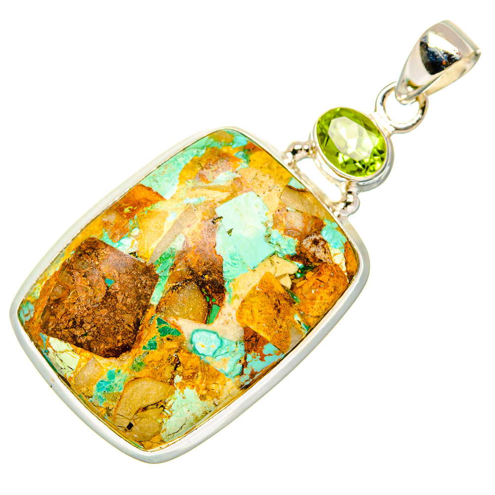 Blue Copper Composite Turquoise Pendants handcrafted by Anasilvercos - PD32821 - Photo 2
