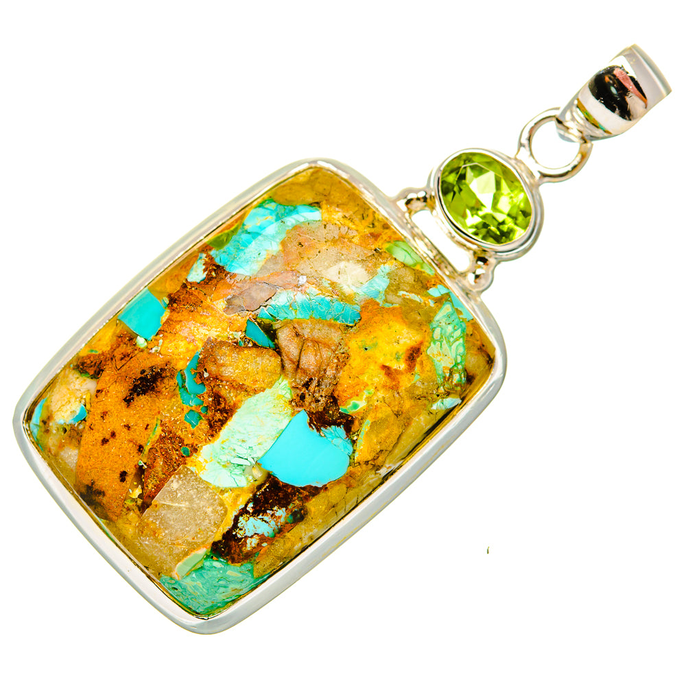 Blue Copper Composite Turquoise Pendants handcrafted by Anasilvercos - PD32852 - Photo 2