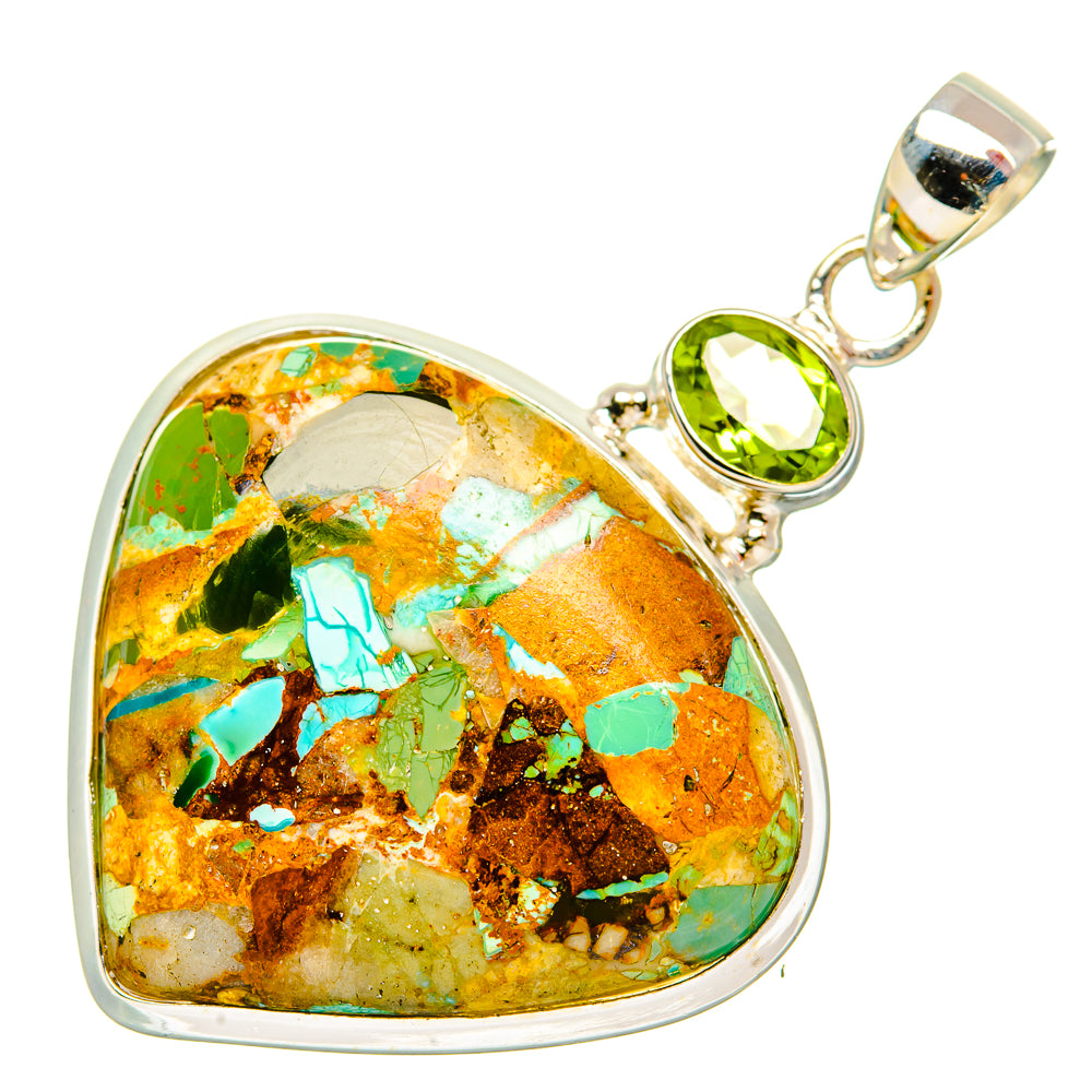 Green Copper Composite Turquoise Pendants handcrafted by Anasilvercos - PD32857 - Photo 2