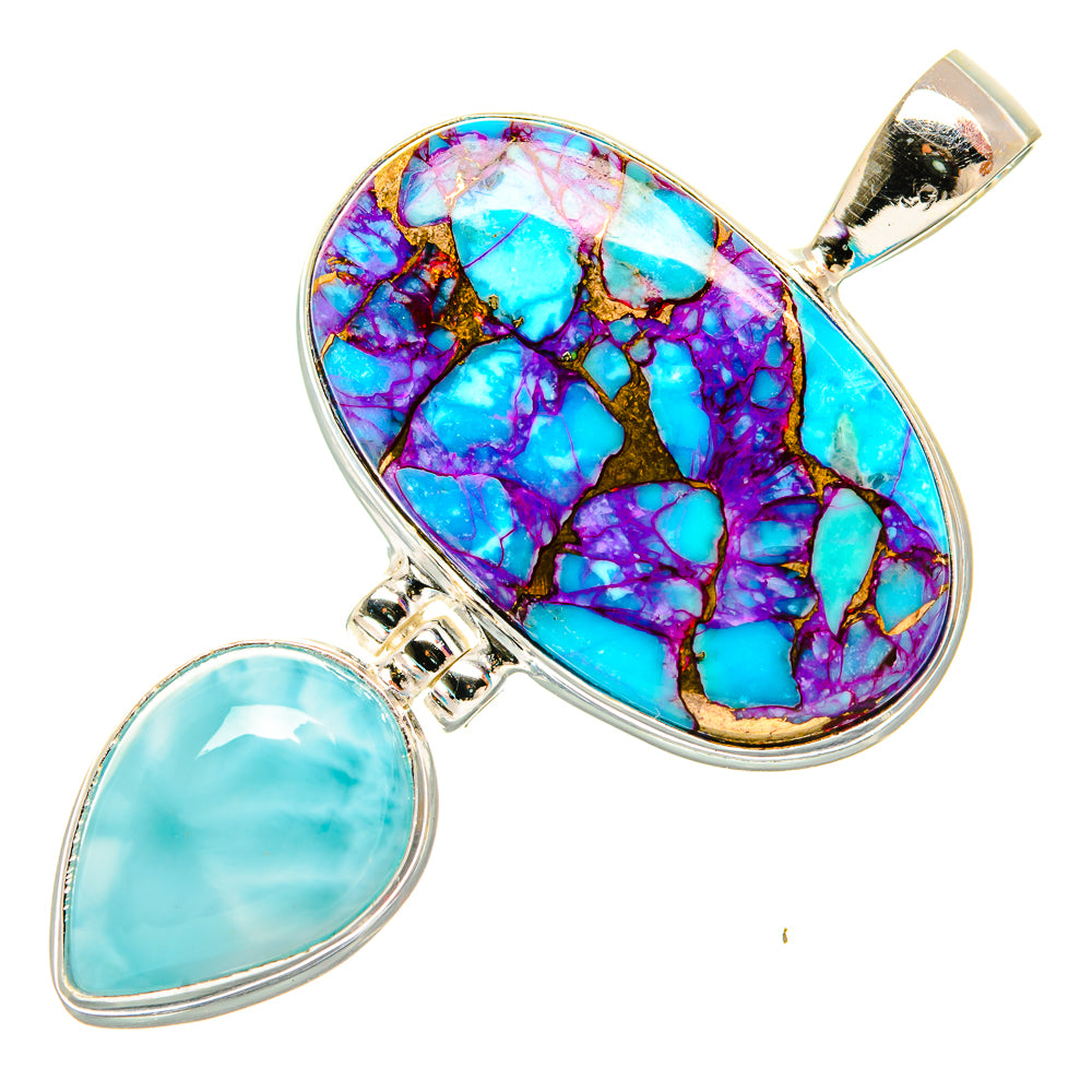 Purple Copper Composite Turquoise Pendants handcrafted by Anasilvercos - PD32859 - Photo 2