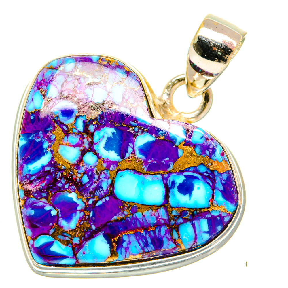 Purple Copper Composite Turquoise Pendants handcrafted by Anasilvercos - PD32865 - Photo 2