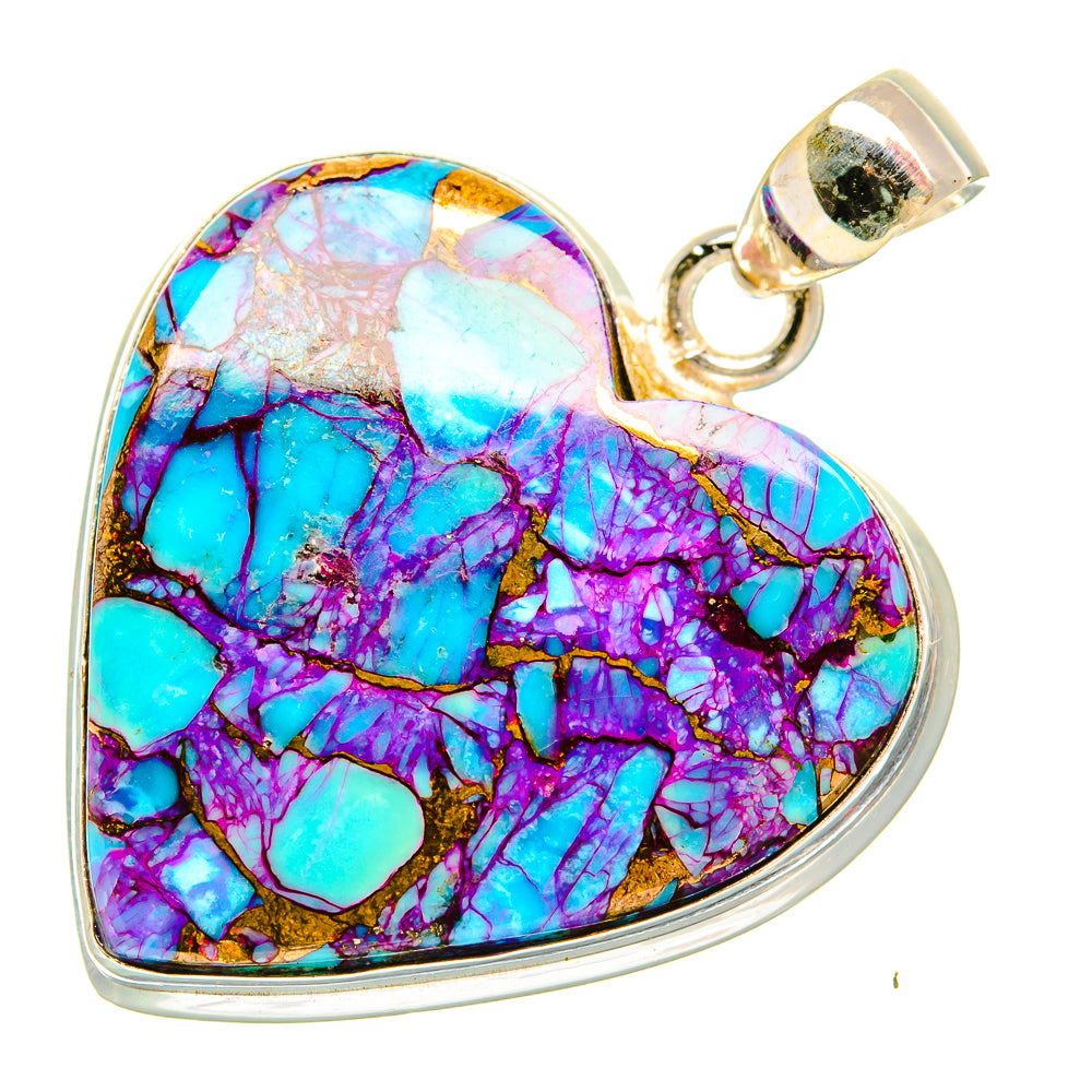 Purple Copper Composite Turquoise Pendants handcrafted by Anasilvercos - PD32866 - Photo 2