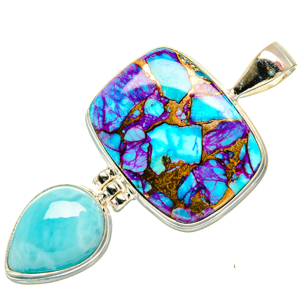 Purple Copper Composite Turquoise Pendants handcrafted by Anasilvercos - PD32868 - Photo 2