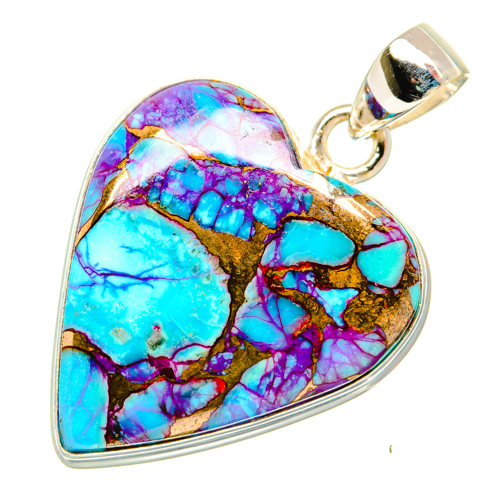 Purple Copper Composite Turquoise Pendants handcrafted by Anasilvercos - PD32869 - Photo 2