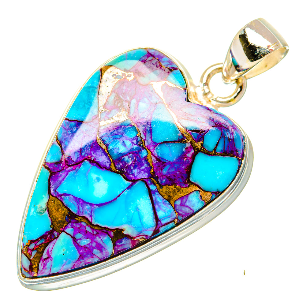 Purple Copper Composite Turquoise Pendants handcrafted by Anasilvercos - PD32872 - Photo 2
