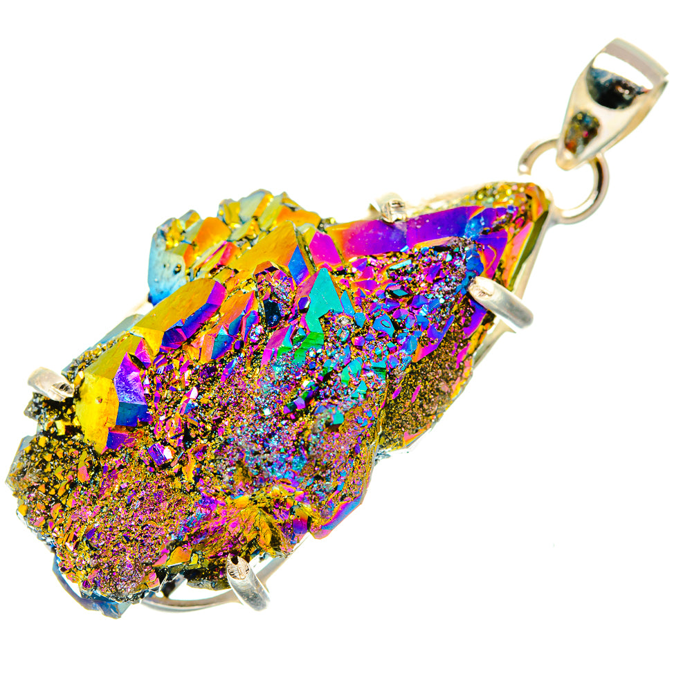 Titanium Sunshine Druzy Pendants handcrafted by Anasilvercos - PD32874 - Photo 2