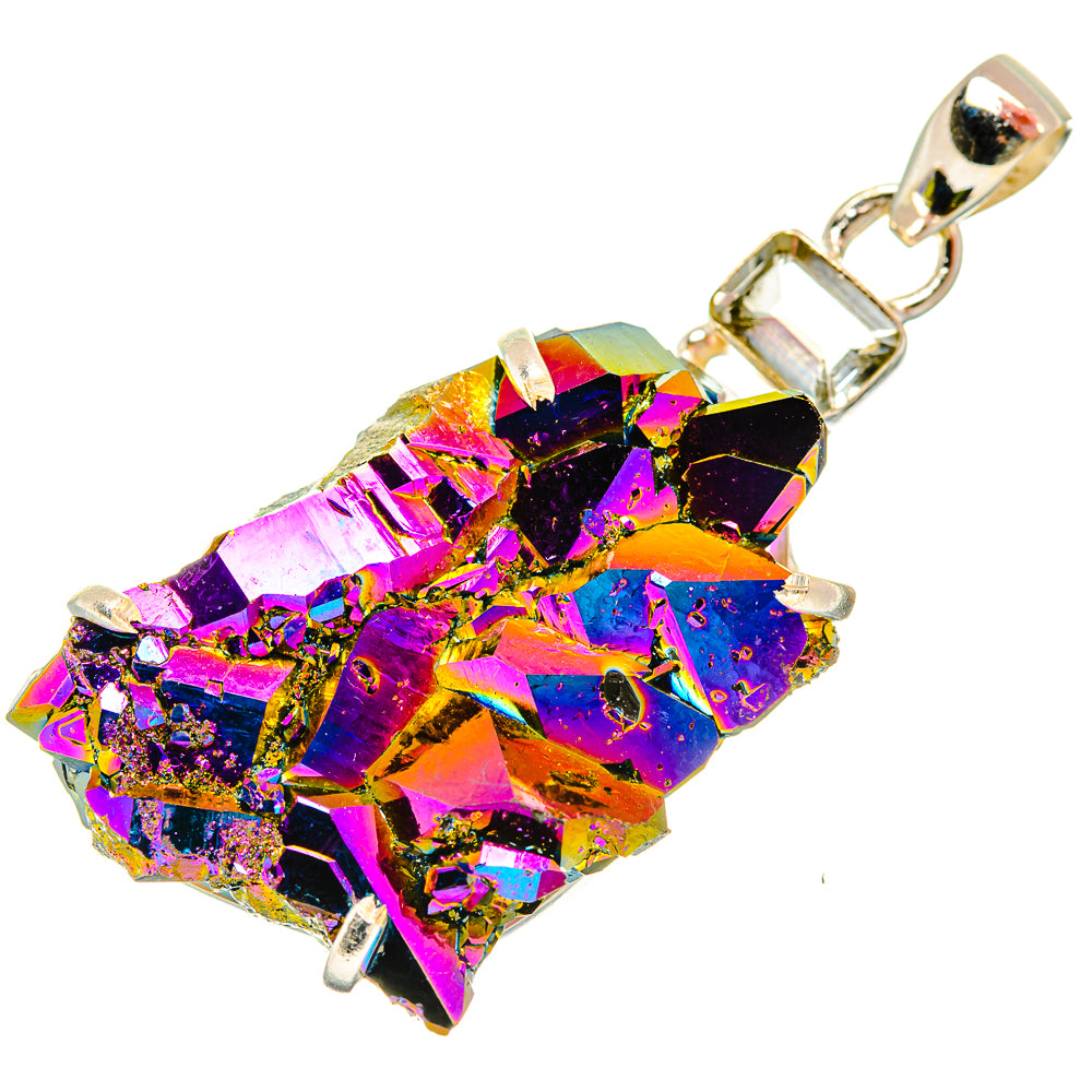 Titanium Sunshine Druzy Pendants handcrafted by Anasilvercos - PD32878 - Photo 2