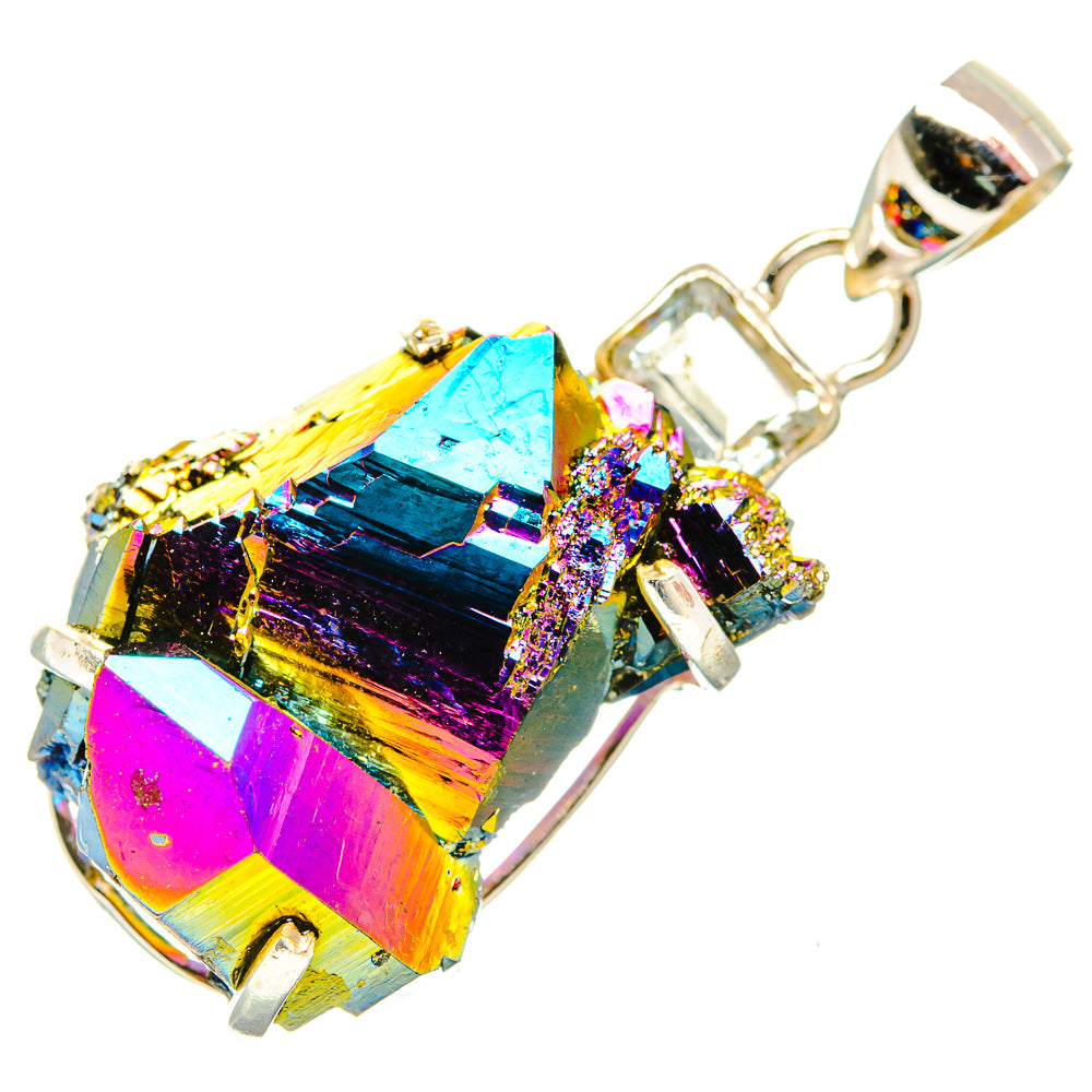 Titanium Sunshine Druzy Pendants handcrafted by Anasilvercos - PD32880 - Photo 2