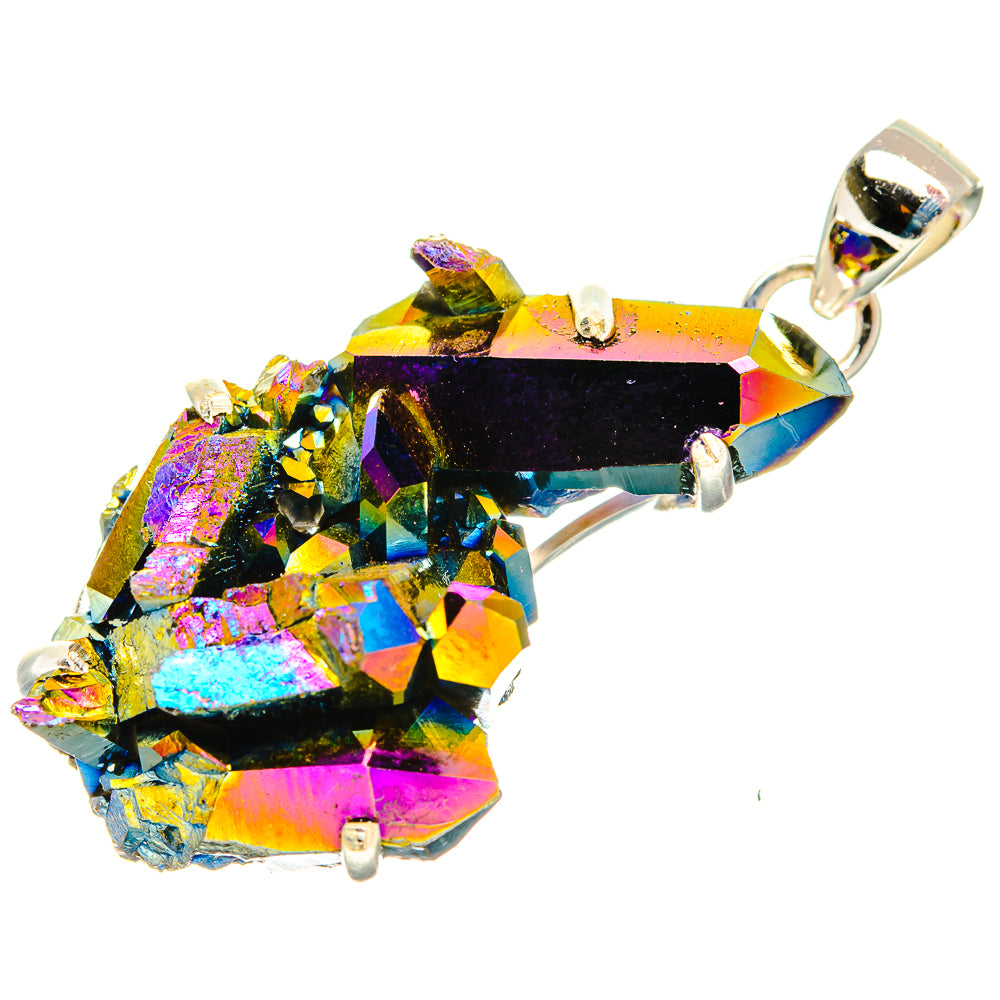 Titanium Sunshine Druzy Pendants handcrafted by Anasilvercos - PD32881 - Photo 2