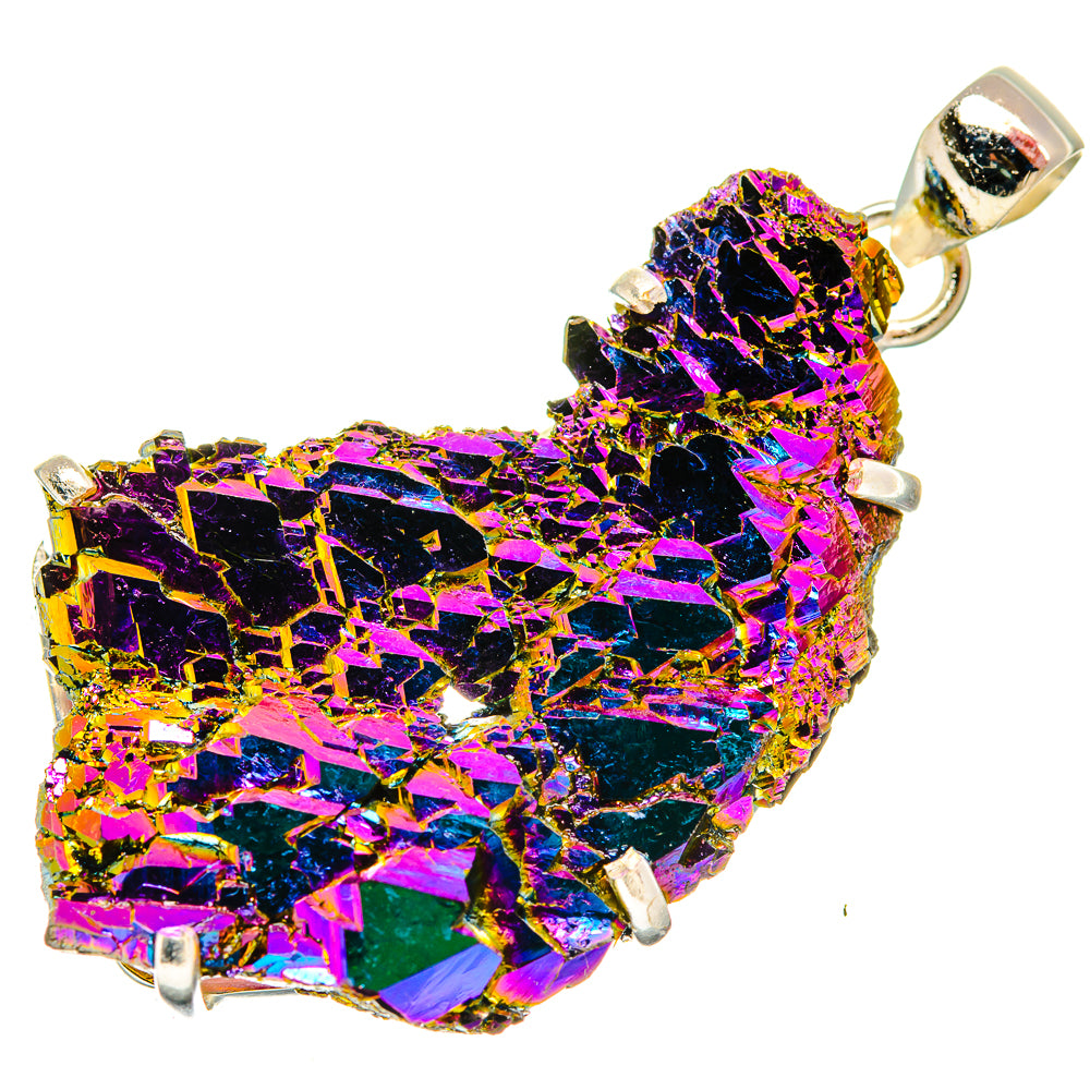 Titanium Sunshine Druzy Pendants handcrafted by Anasilvercos - PD32883 - Photo 2