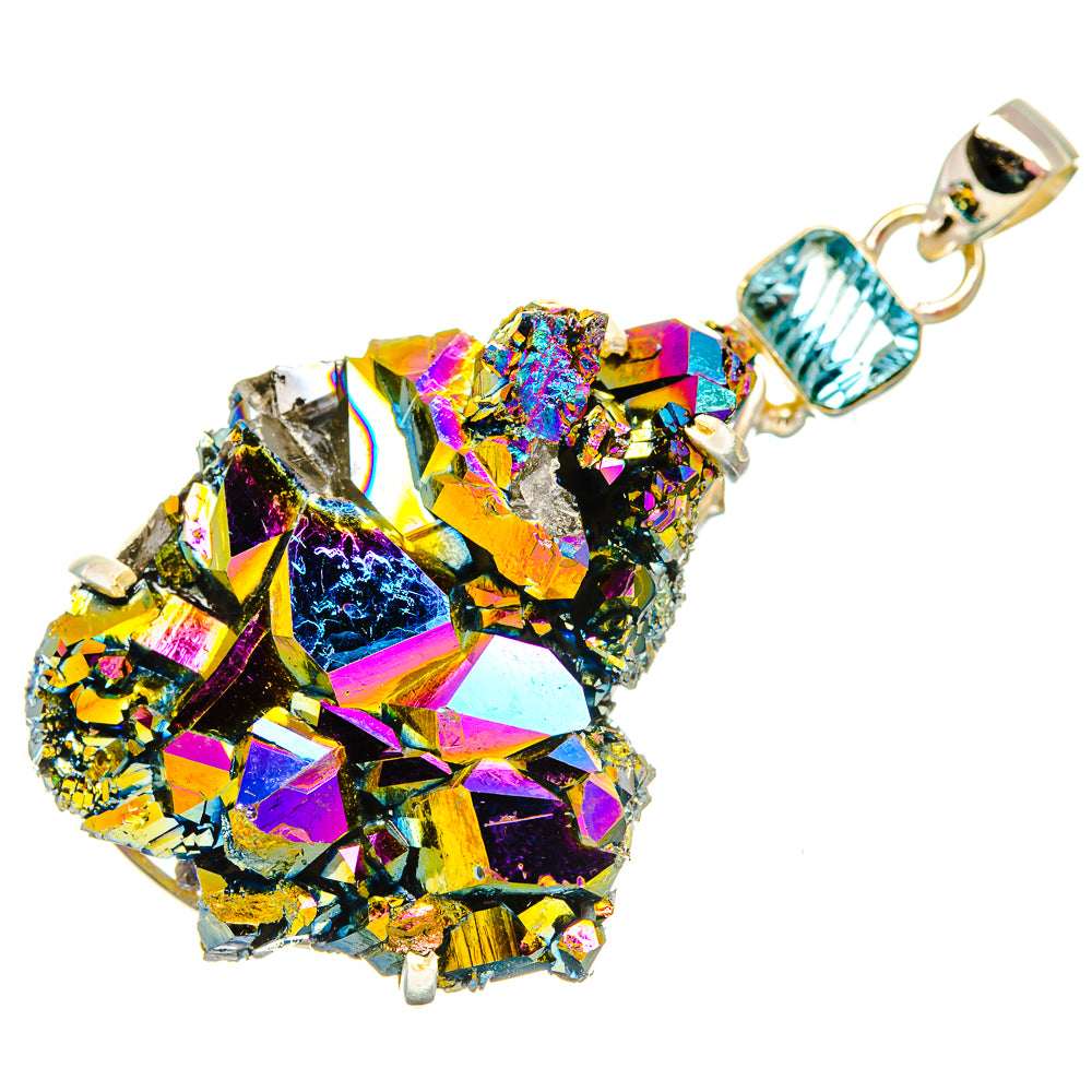 Titanium Sunshine Druzy Pendants handcrafted by Anasilvercos - PD32885 - Photo 2