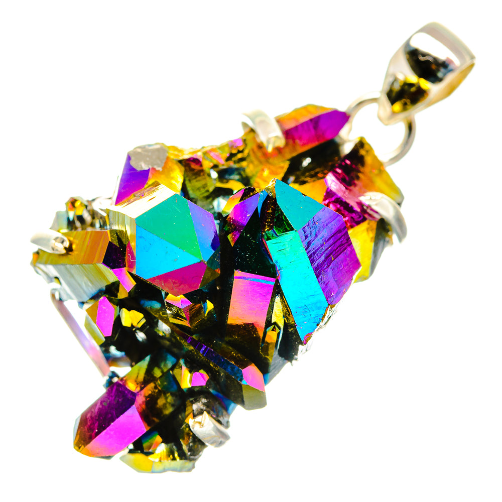 Titanium Sunshine Druzy Pendants handcrafted by Anasilvercos - PD32887 - Photo 2