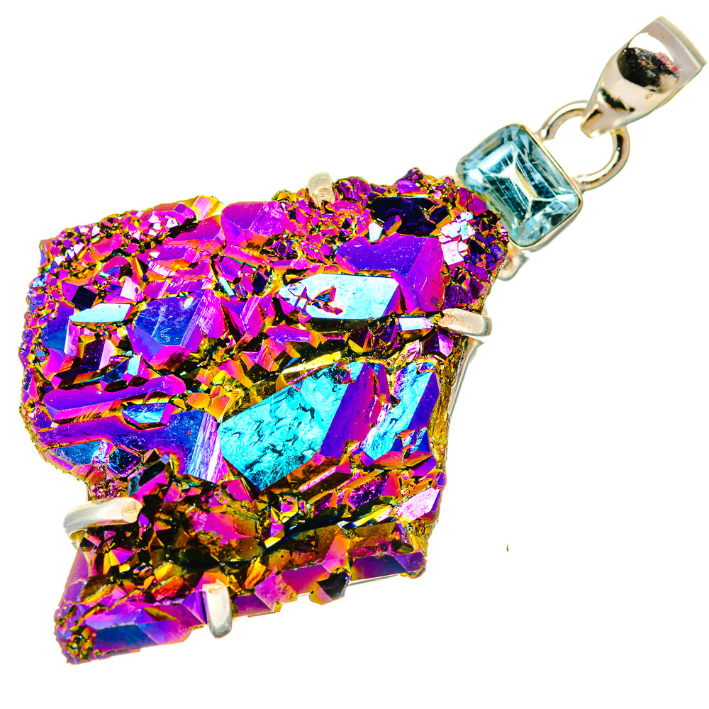 Titanium Sunshine Druzy Pendants handcrafted by Anasilvercos - PD32888 - Photo 2