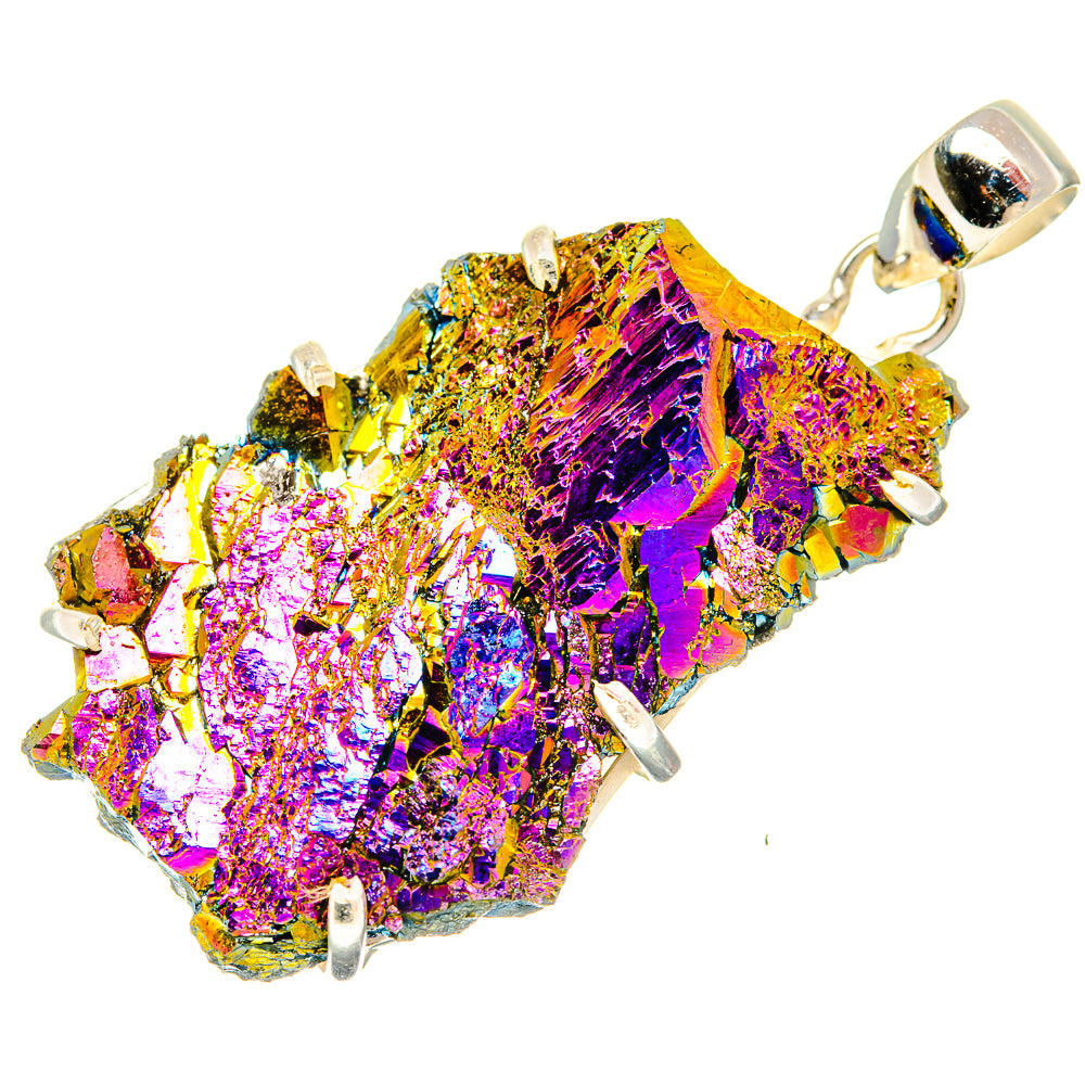 Titanium Sunshine Druzy Pendants handcrafted by Anasilvercos - PD32889 - Photo 2