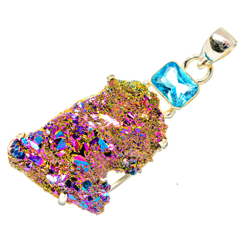 Titanium Sunshine Druzy Pendants handcrafted by Anasilvercos - PD32890 - Photo 2