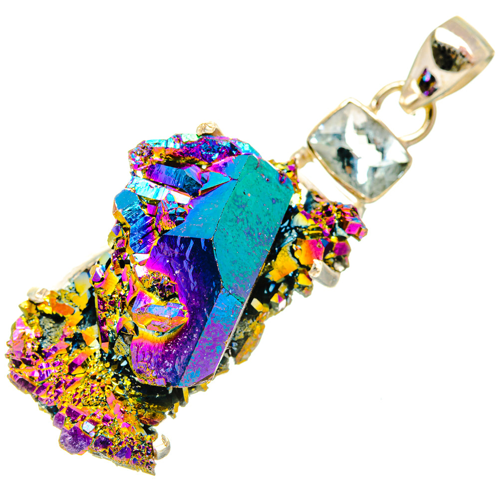 Titanium Sunshine Druzy Pendants handcrafted by Anasilvercos - PD32891 - Photo 2