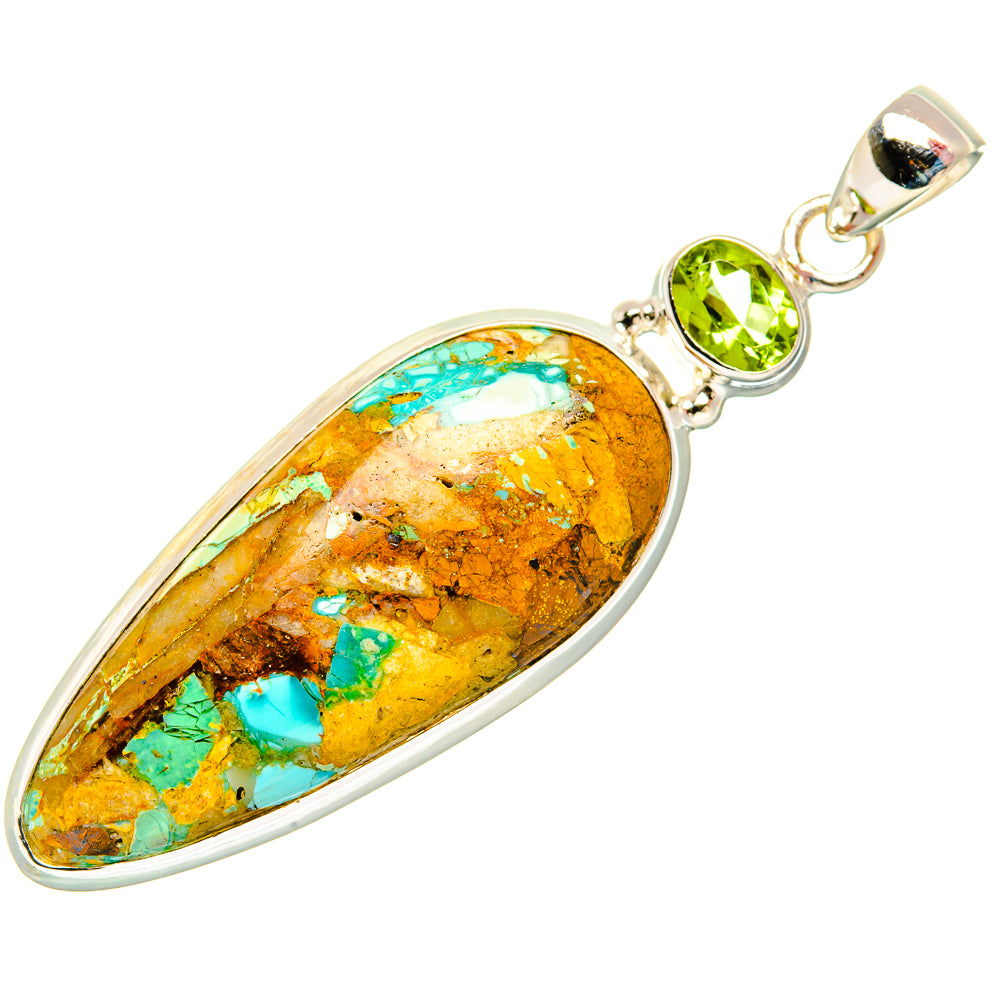 Blue Copper Composite Turquoise Pendants handcrafted by Anasilvercos - PD32905 - Photo 2