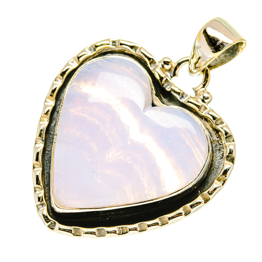 Blue Lace Agate Pendants handcrafted by Anasilvercos - PD3293