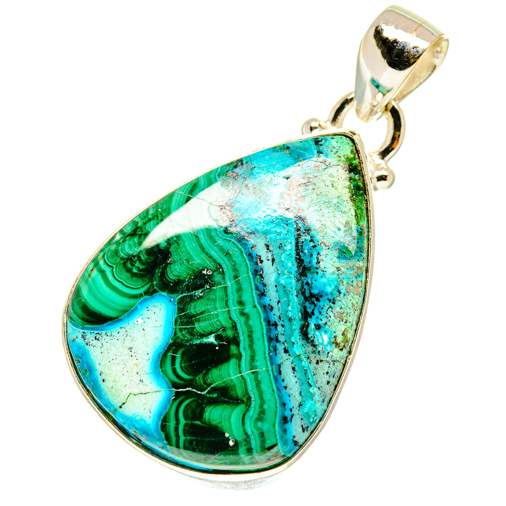Malachite In Chrysocolla Pendants handcrafted by Anasilvercos - PD3295