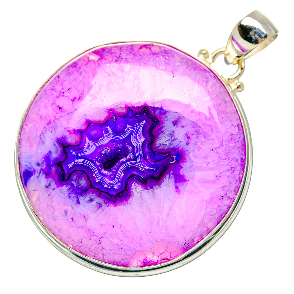 Purple Geode Slice Pendants handcrafted by Anasilvercos - PD32998 - Photo 2